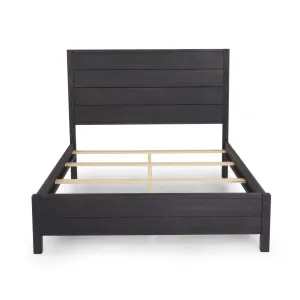 Montauk Solid Wood Bed Grain Wood Furniture Color: Farmhouse Black Size: Twin