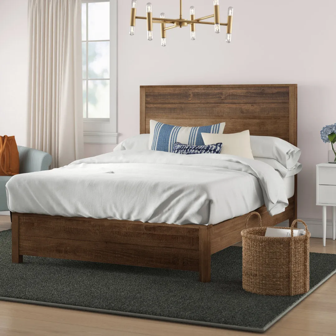 Montauk Solid Wood Bed Grain Wood Furniture Color: Rustic Walnut Size: King