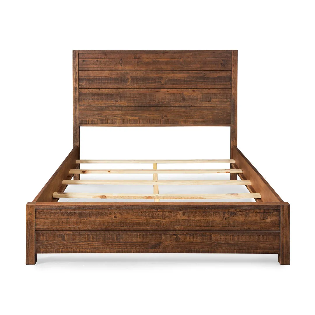 Montauk Solid Wood Bed Grain Wood Furniture Color: Rustic Walnut Size: King