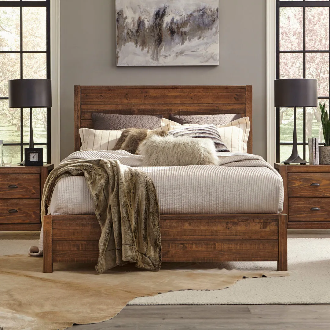 Montauk Solid Wood Bed Grain Wood Furniture Color: Rustic Walnut Size: King