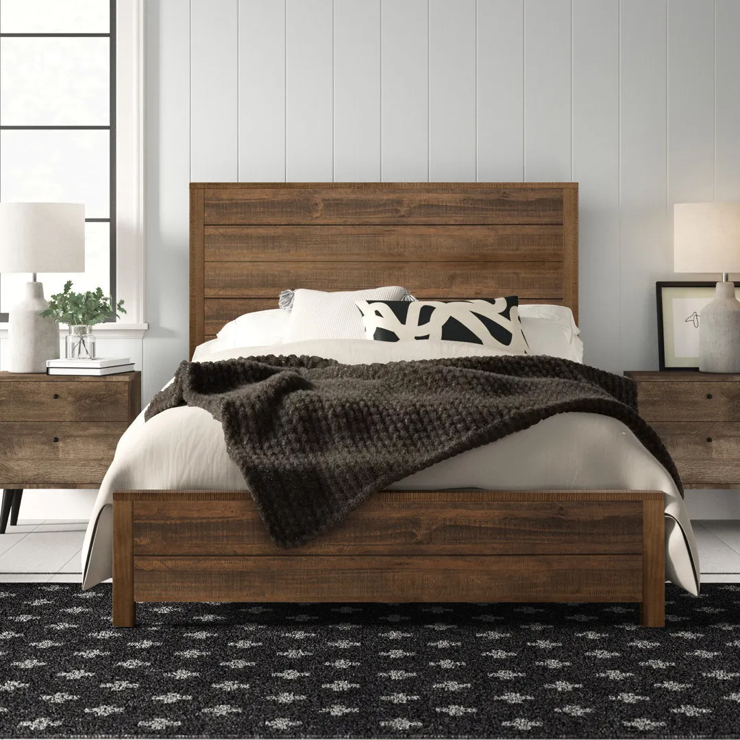 Montauk Solid Wood Bed Grain Wood Furniture Color: Rustic Walnut Size: King