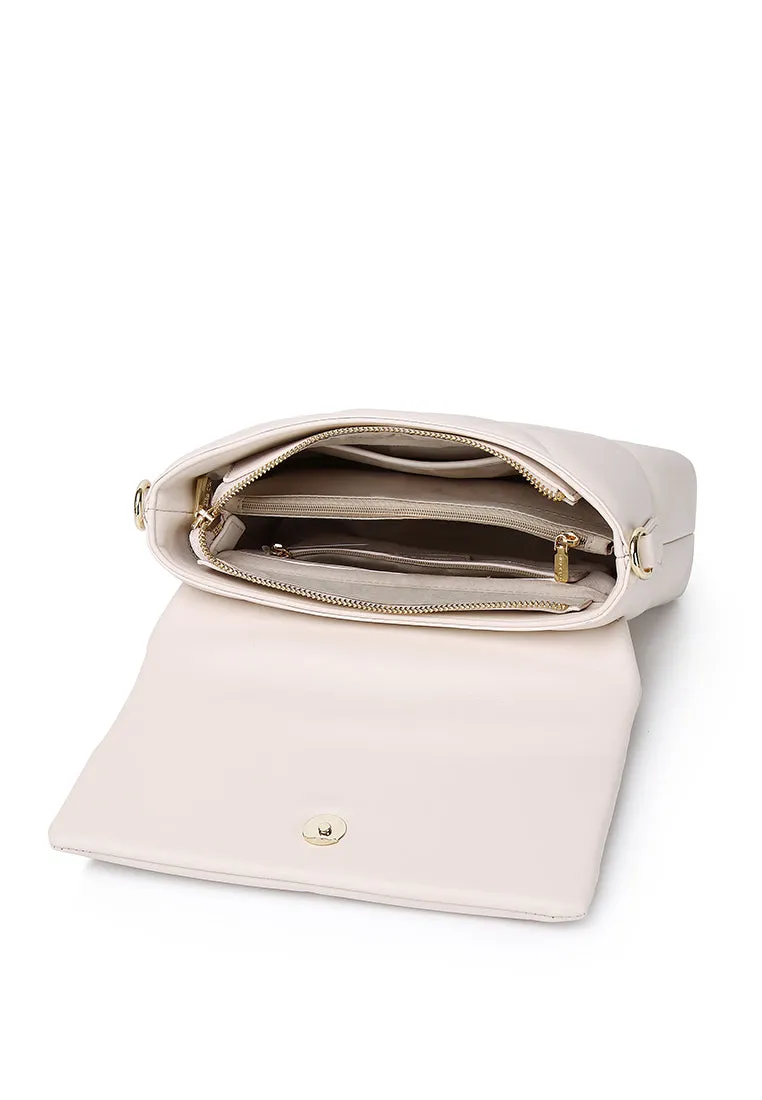 Moon Like U Quilted Flap Crossbody (Cornsilk)