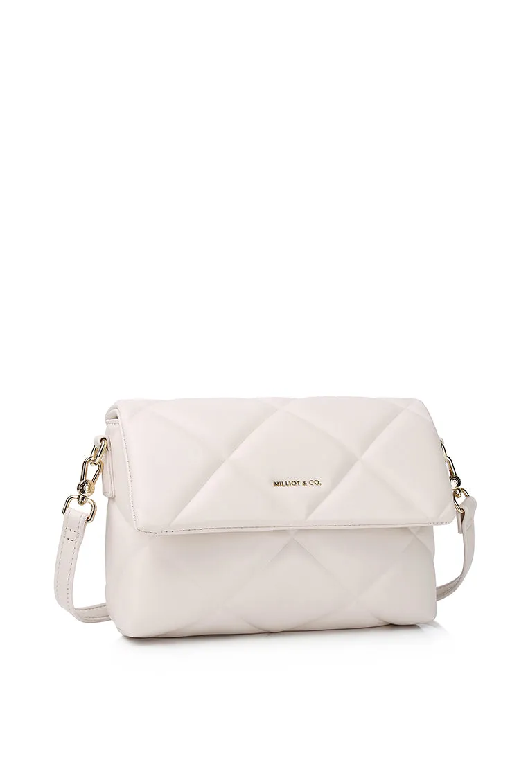 Moon Like U Quilted Flap Crossbody (Cornsilk)