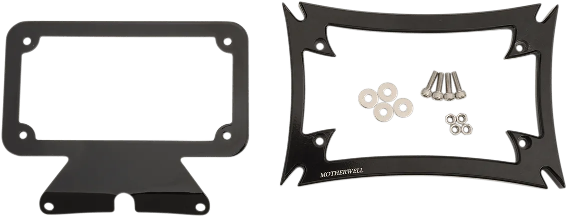 Motherwell MWL-862-GB-OR1 Maltese License Plate Frame with Backing Plate - Gloss Black