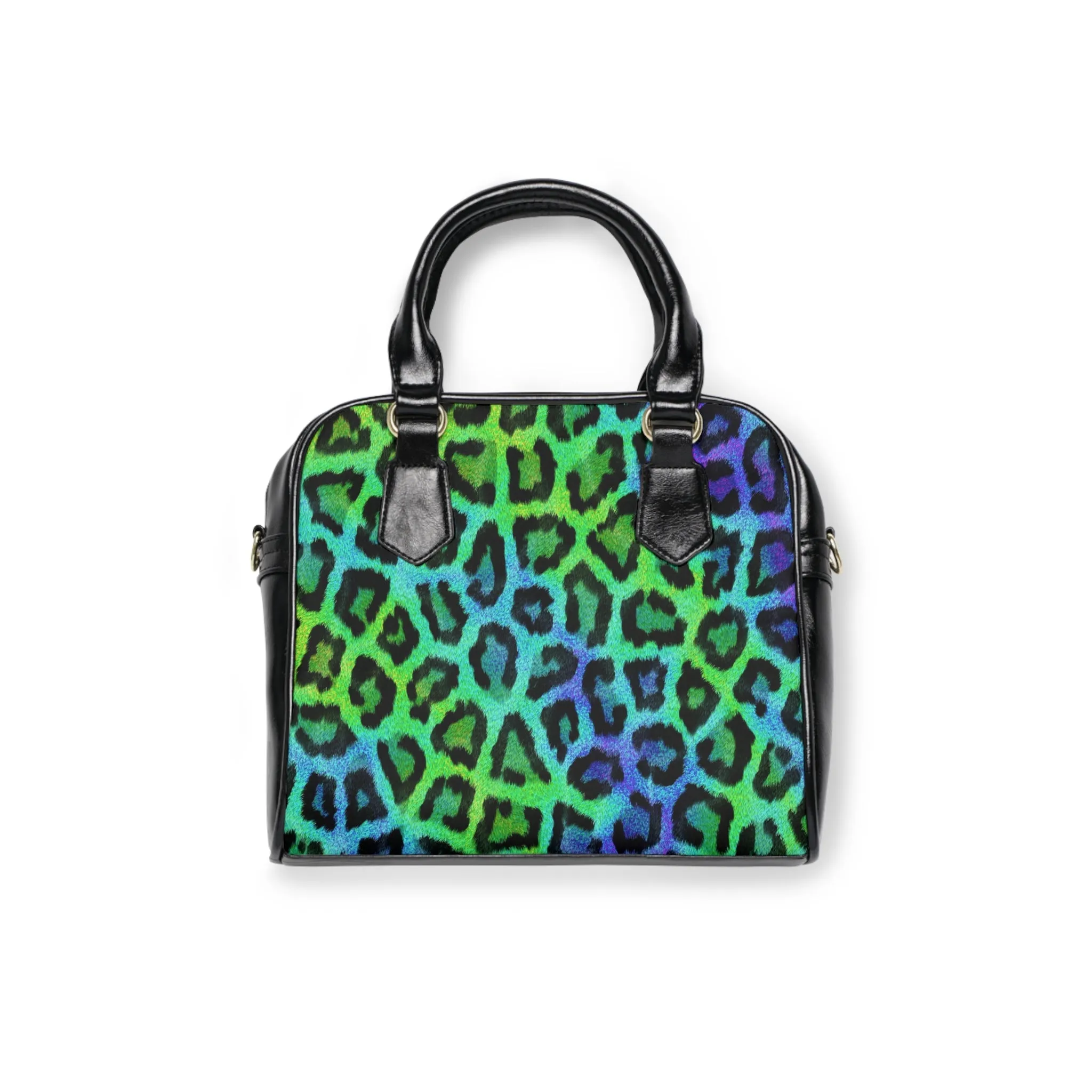 Multicolored Leopard Print Shoulder Handbag