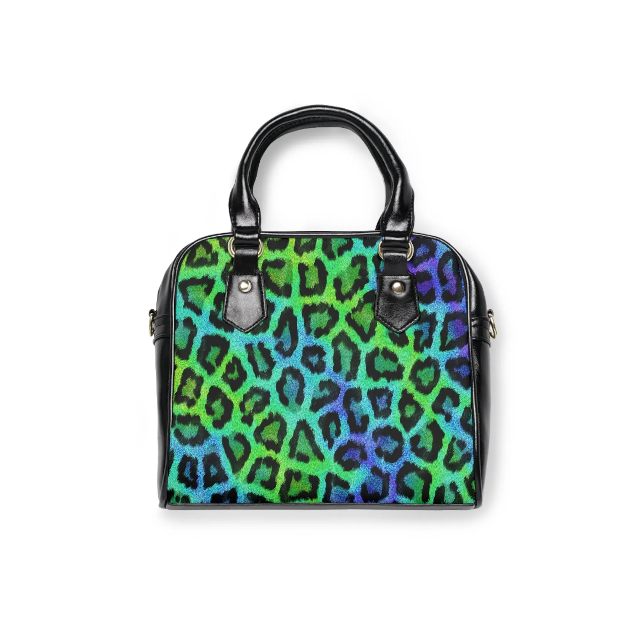 Multicolored Leopard Print Shoulder Handbag