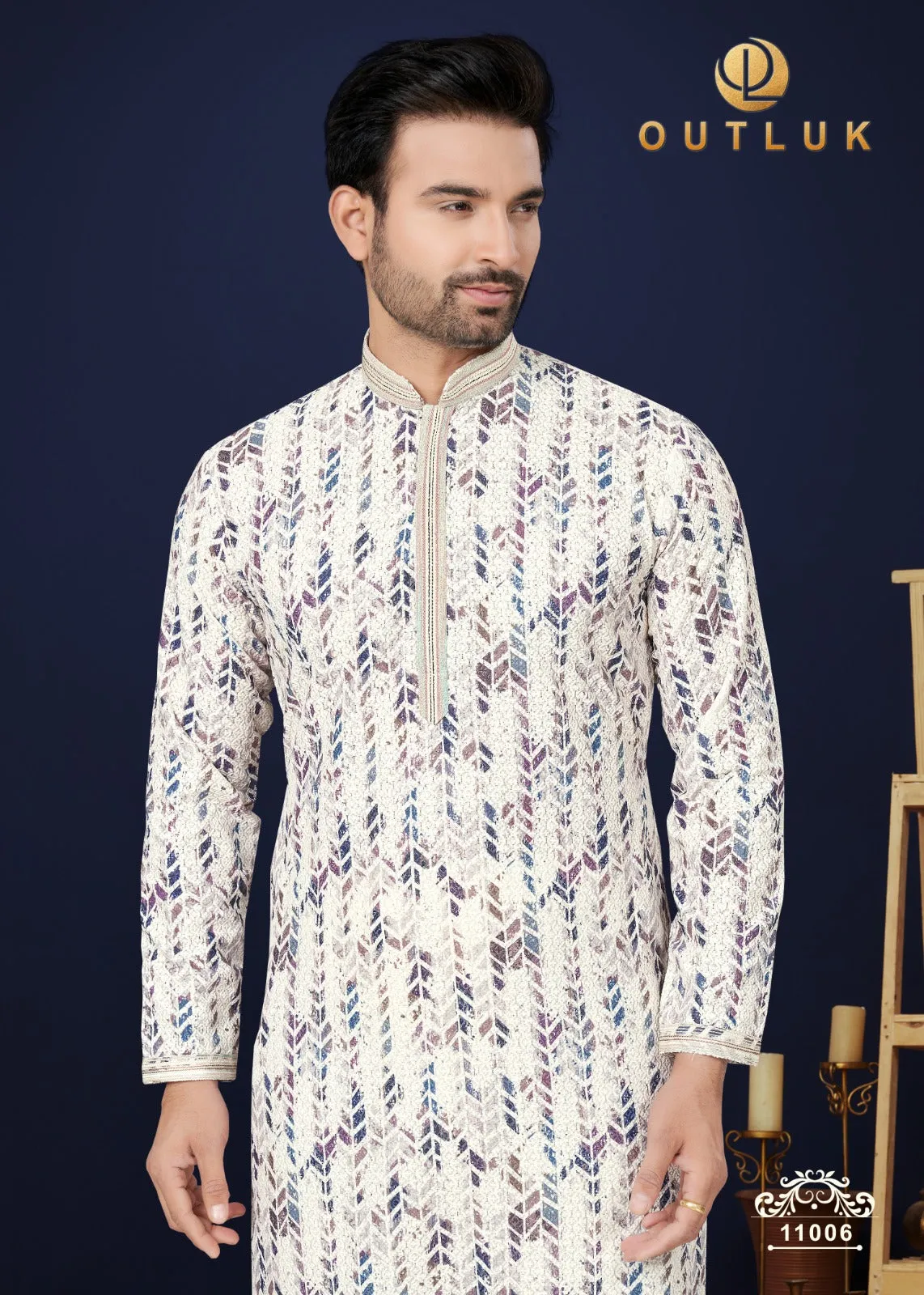 Multicolour Royal Silk Kurta