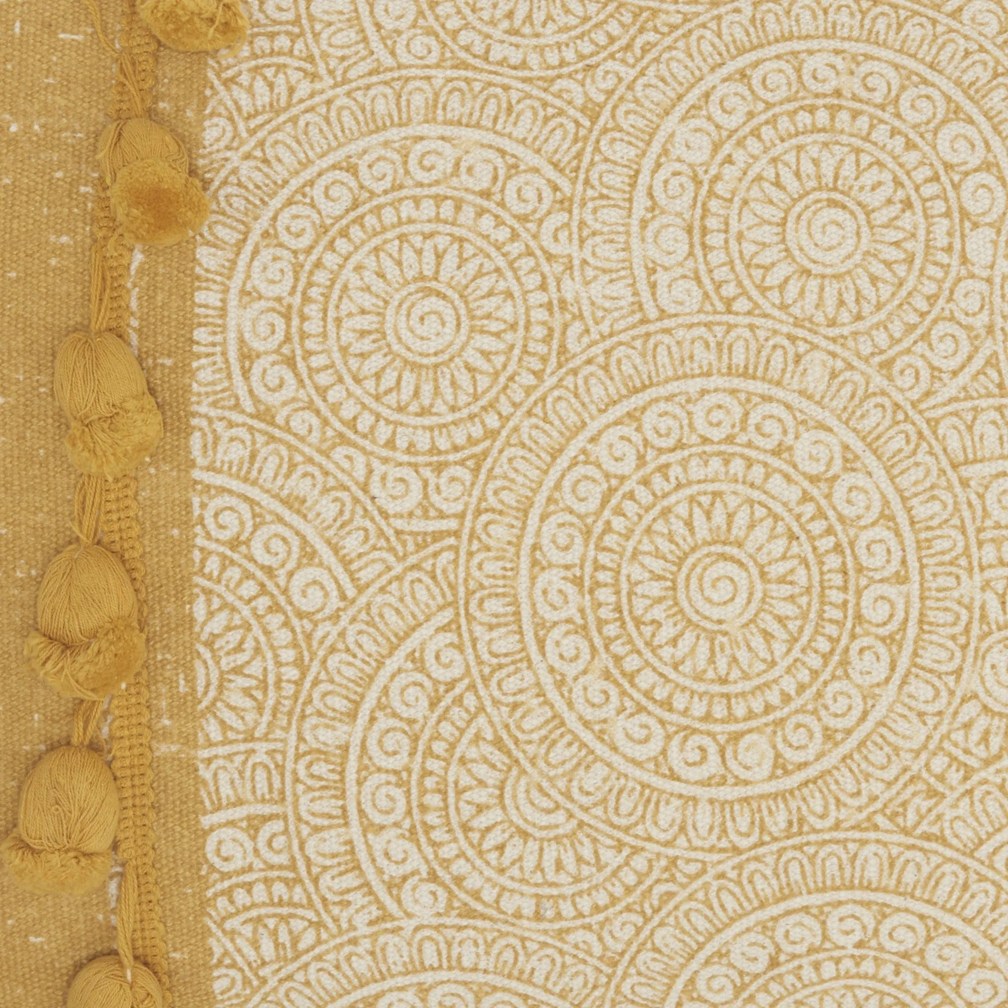 Mustard Rectangular Embellished Throw Pillow