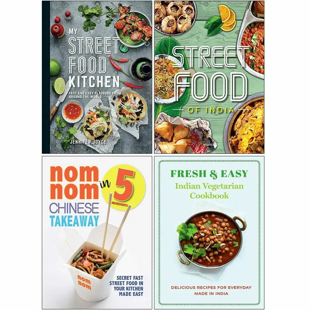 My Street Food Kitchen, STREET FOOD, Nom Nom Chinese, Fresh & Easy 4 Books Set