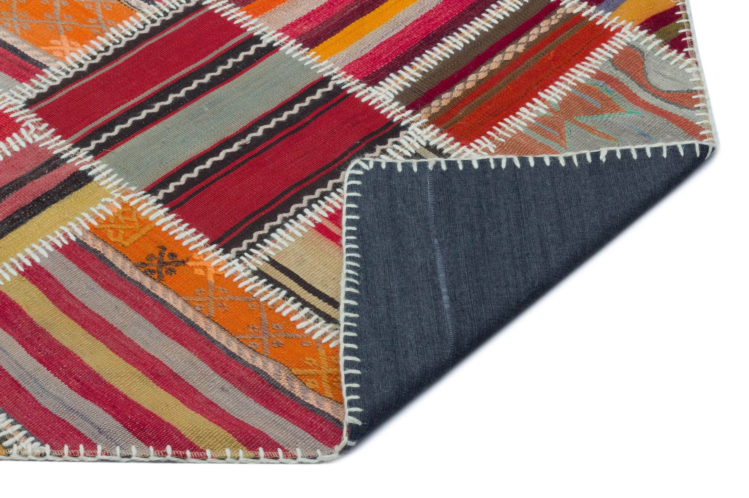 Naturel Over Dyed Kilim Patchwork Unique Rug 5'1'' x 7'10'' ft 155 x 240 cm