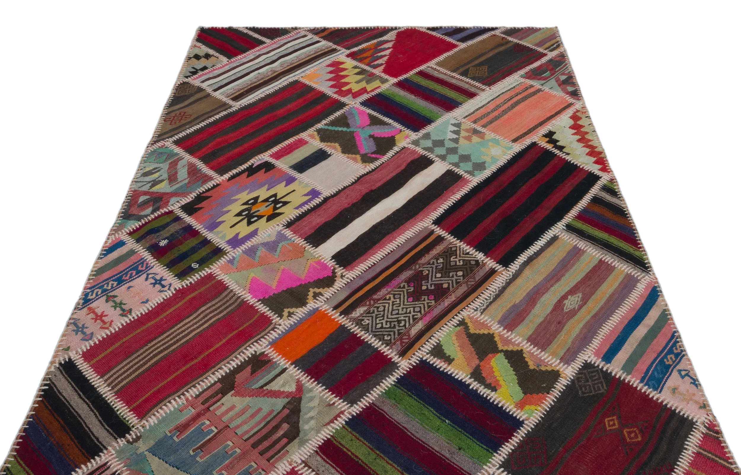 Naturel Over Dyed Kilim Patchwork Unique Rug 5'1'' x 7'11'' ft 154 x 242 cm