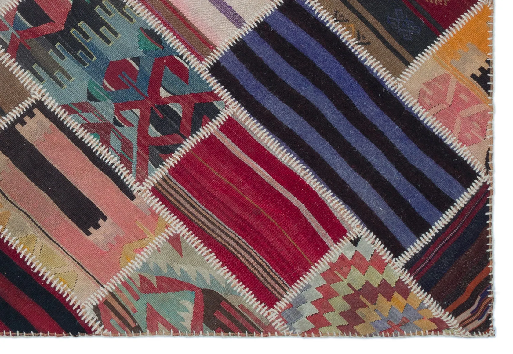 Naturel Over Dyed Kilim Patchwork Unique Rug 5'3'' x 7'9'' ft 160 x 236 cm