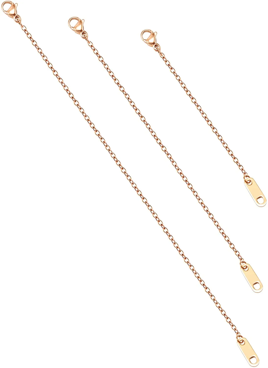 Necklace Extender 3 Piece Chain Set