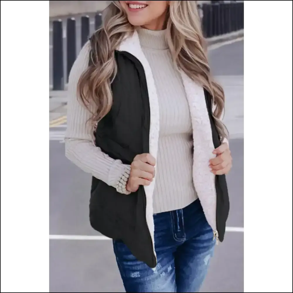 Needful Things: Cozy Black Quilted Fleece Vest - so Cozy  🖤