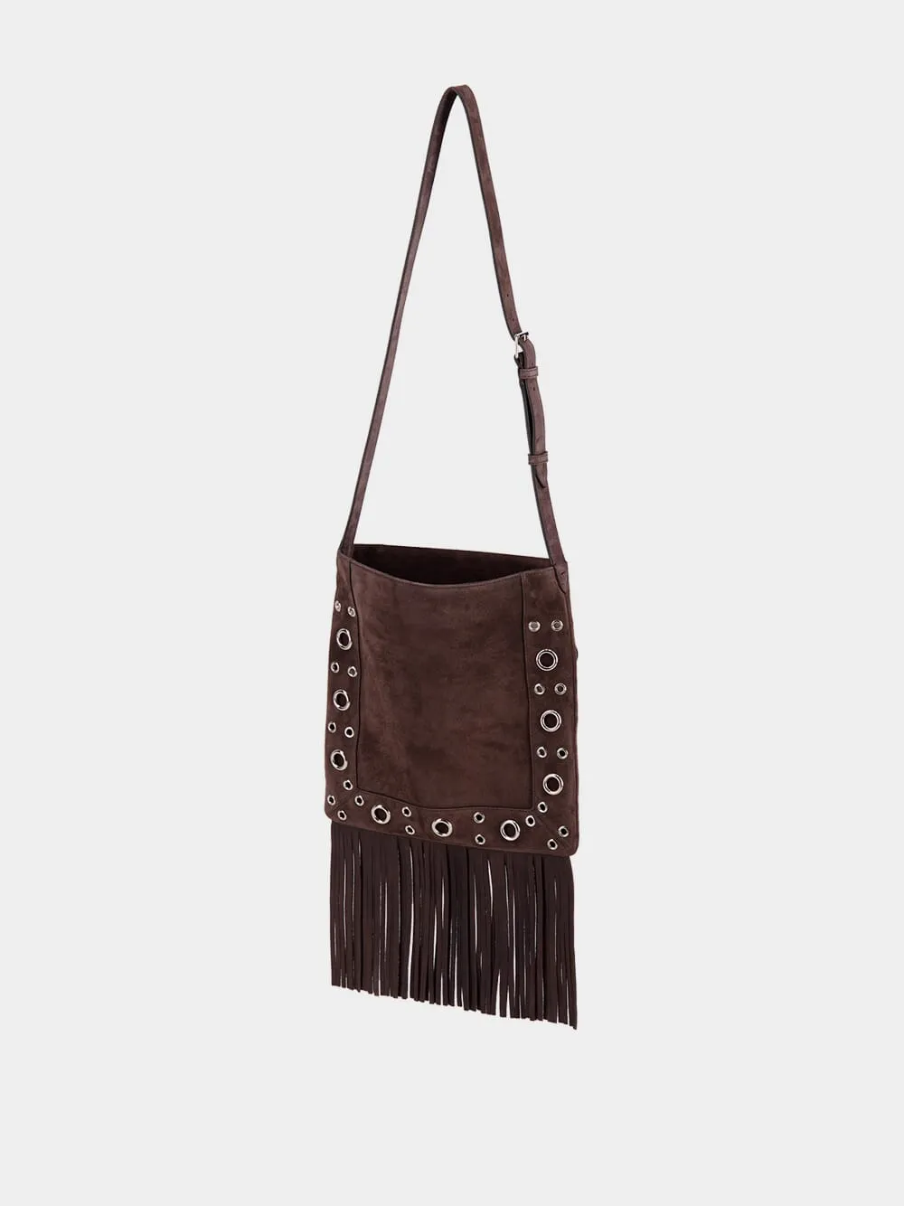 Nellcôte Embroidered Shoulder Bag with Fringes