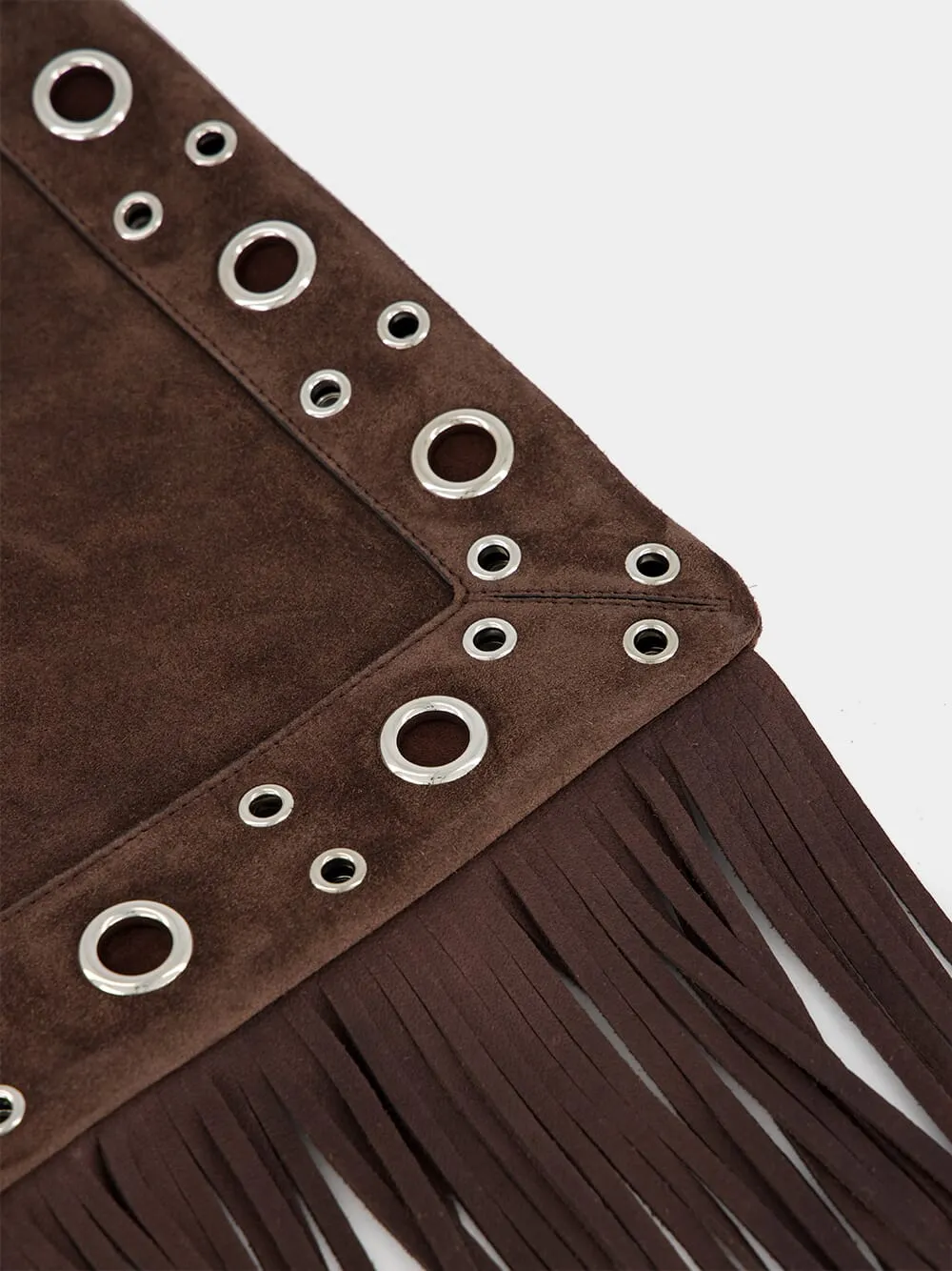 Nellcôte Embroidered Shoulder Bag with Fringes