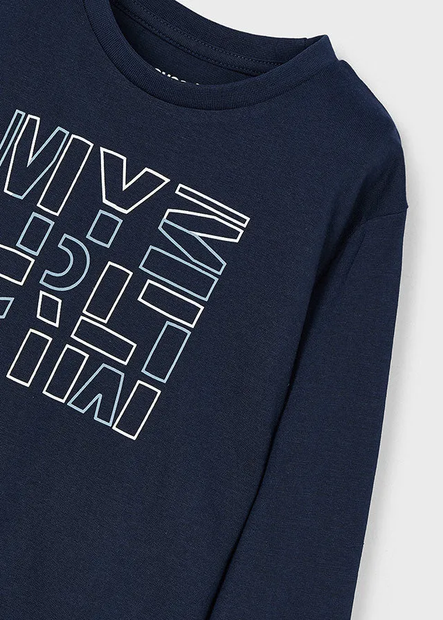 NEW AW24 Mayoral Boys Long Sleeve t-shirt 173 Navy 62