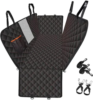 New Dog Car Seat Cover,100% Waterproof Scratchproof Hammock with Mesh Windows for Pets Back Seat Protection Against Dirt for Cars, SUVs and Trucks