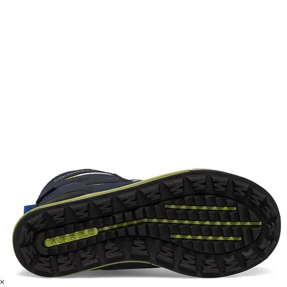 NEW MERRELL snow bank 3.0 waterproof kids boot in navy/citron