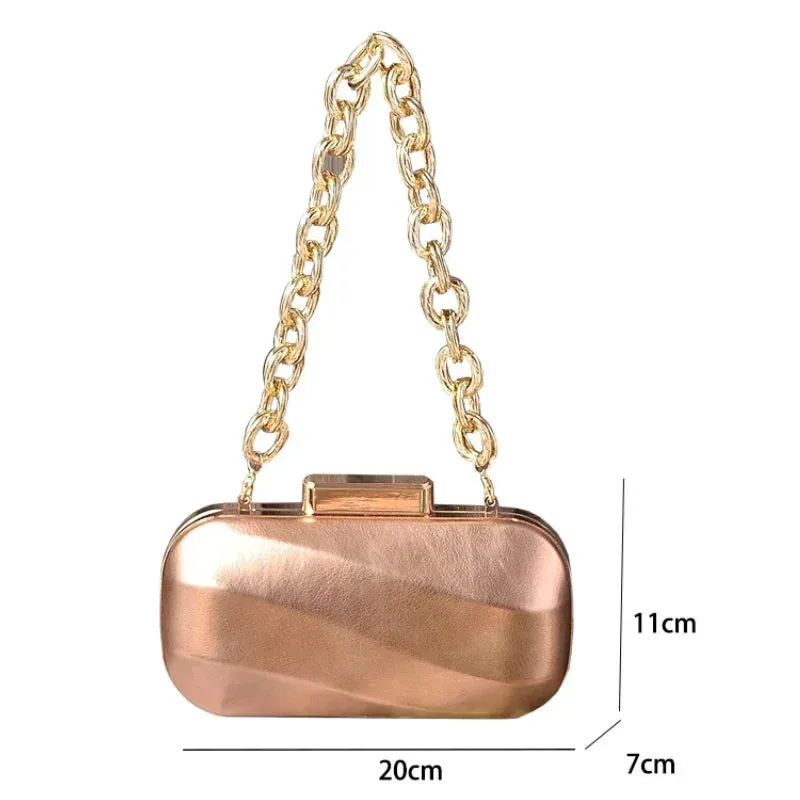 NEW Pu Evening Clutches Luxury Brand Bag Chain Handbags Gold Silver Luxury Designer Purse Party Wedding Shoulder Bags Pouch