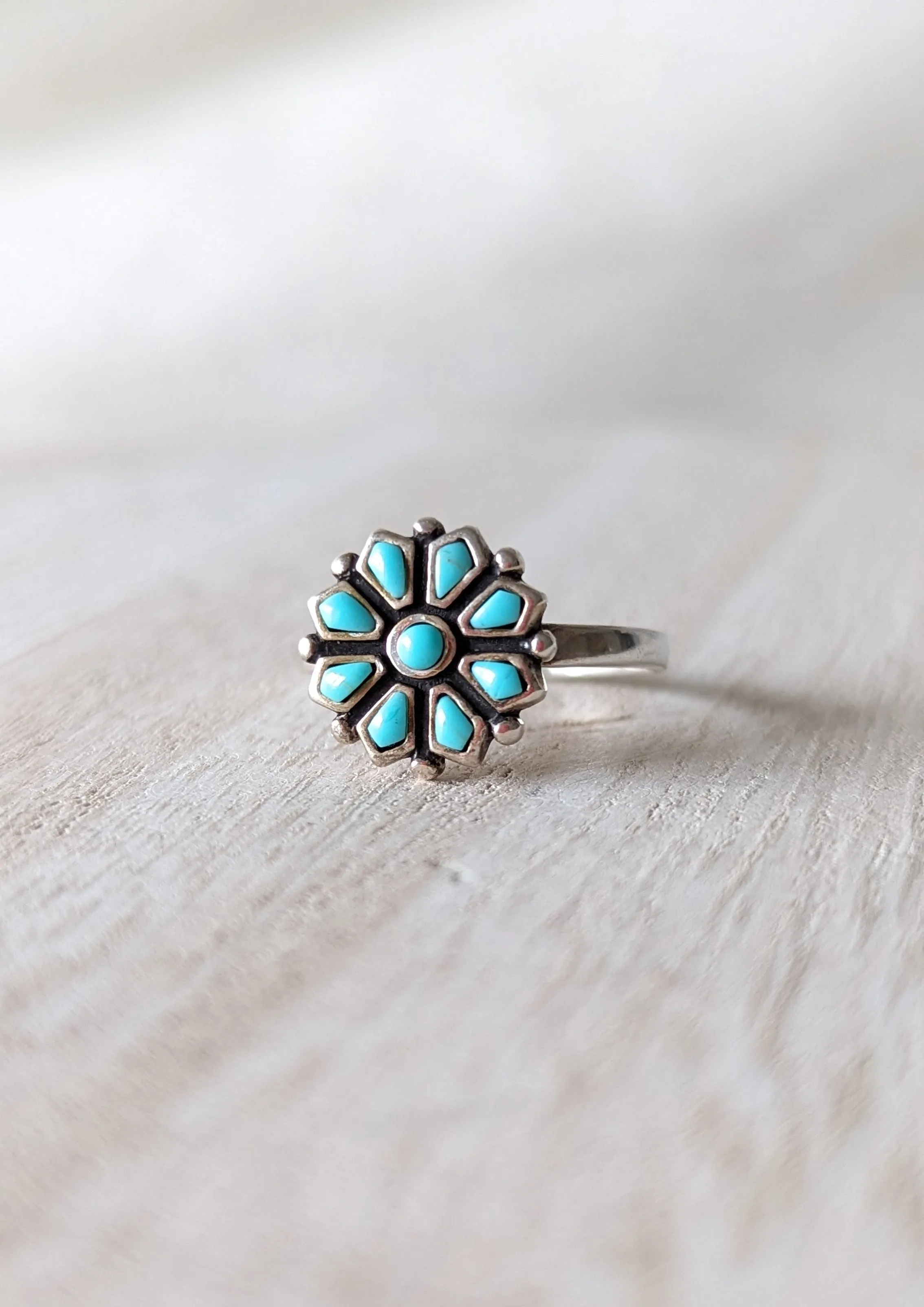 Nia Western Style Turquoise Silver Ring
