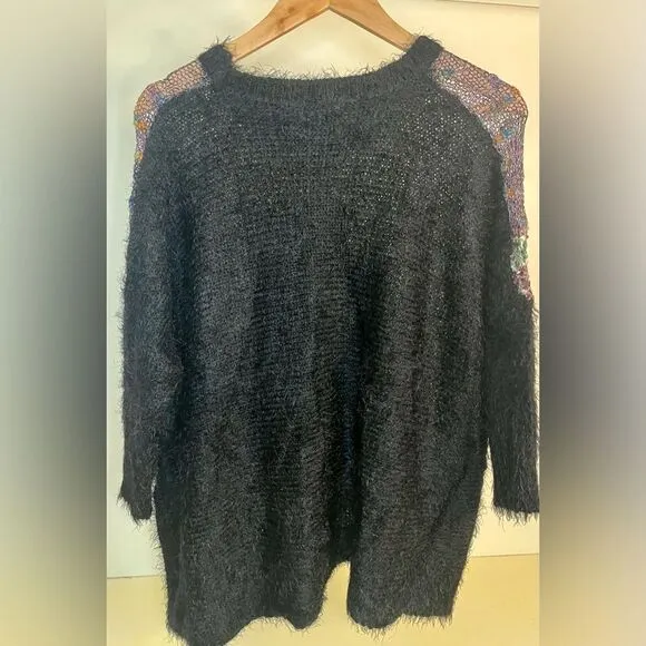 NWT ShuShu Patchwork Shag Sweater size L/ XL