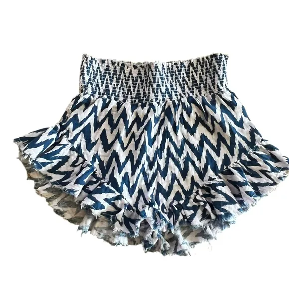 NWT Stark X Medium 100% Cotton Elastic Waist Distressed Boho Festival Shorts