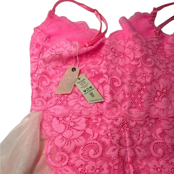 NWT We are HAH/Free People Maid To Wear Bodysuit Rose Quartz Size S