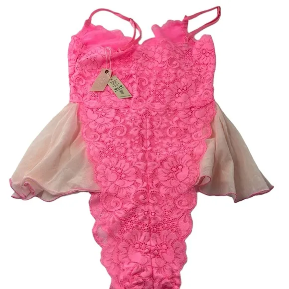 NWT We are HAH/Free People Maid To Wear Bodysuit Rose Quartz Size S