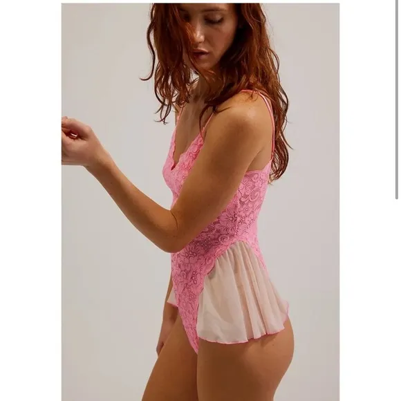 NWT We are HAH/Free People Maid To Wear Bodysuit Rose Quartz Size S