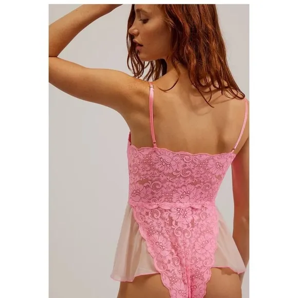 NWT We are HAH/Free People Maid To Wear Bodysuit Rose Quartz Size S