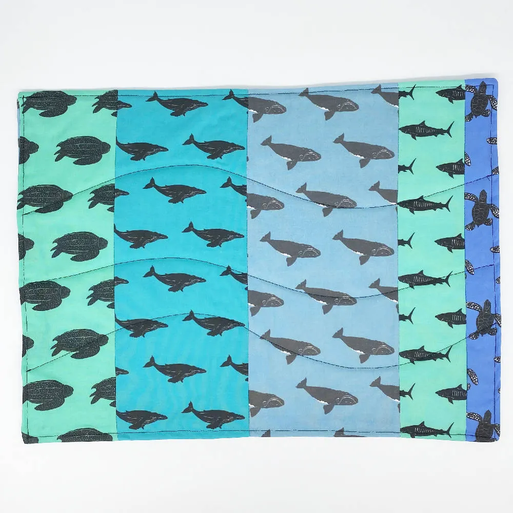 Ocean Love Placemats - Set of 6 Reversible, Quilted Placemats