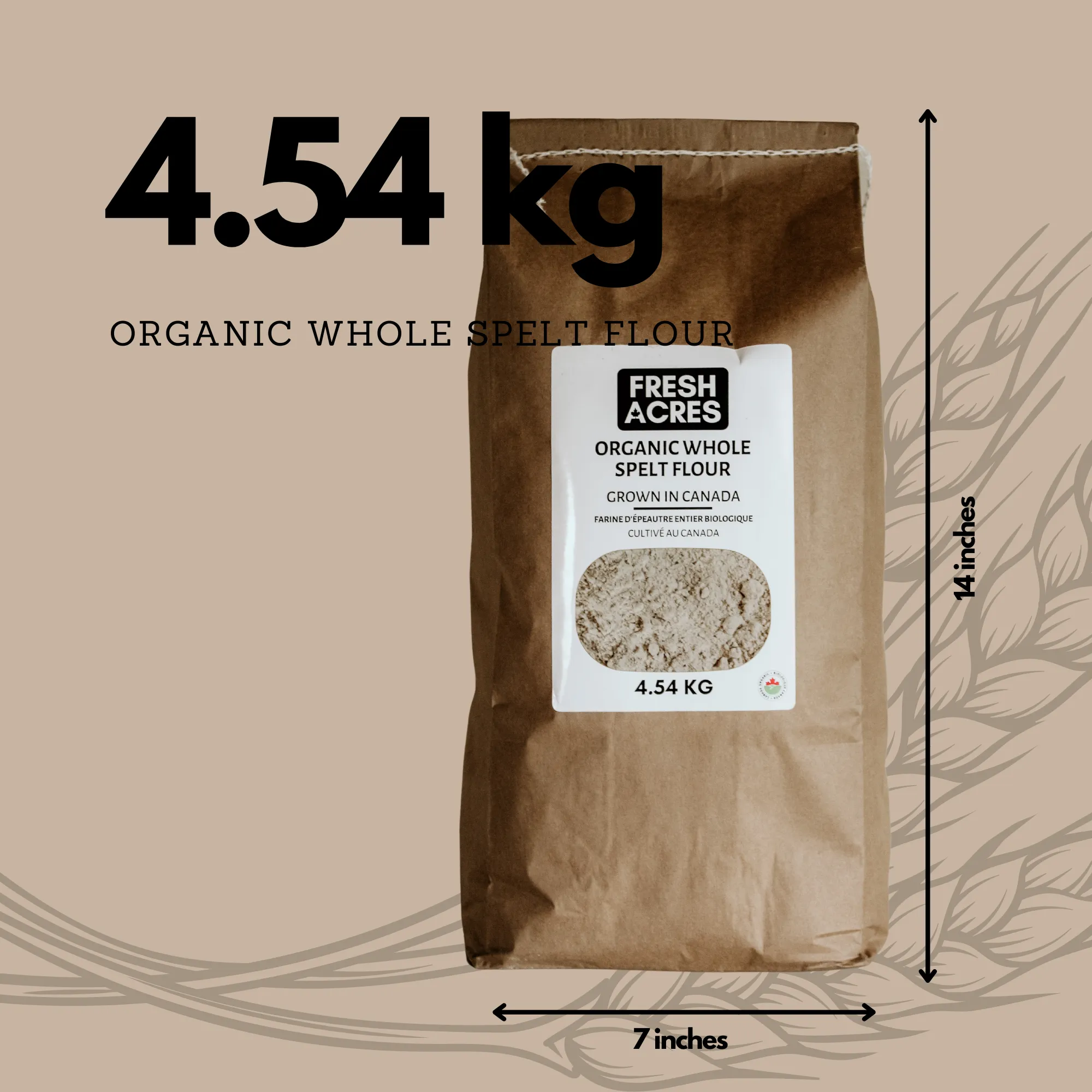 Organic Whole Spelt Flour - 4.54kg (10lb)