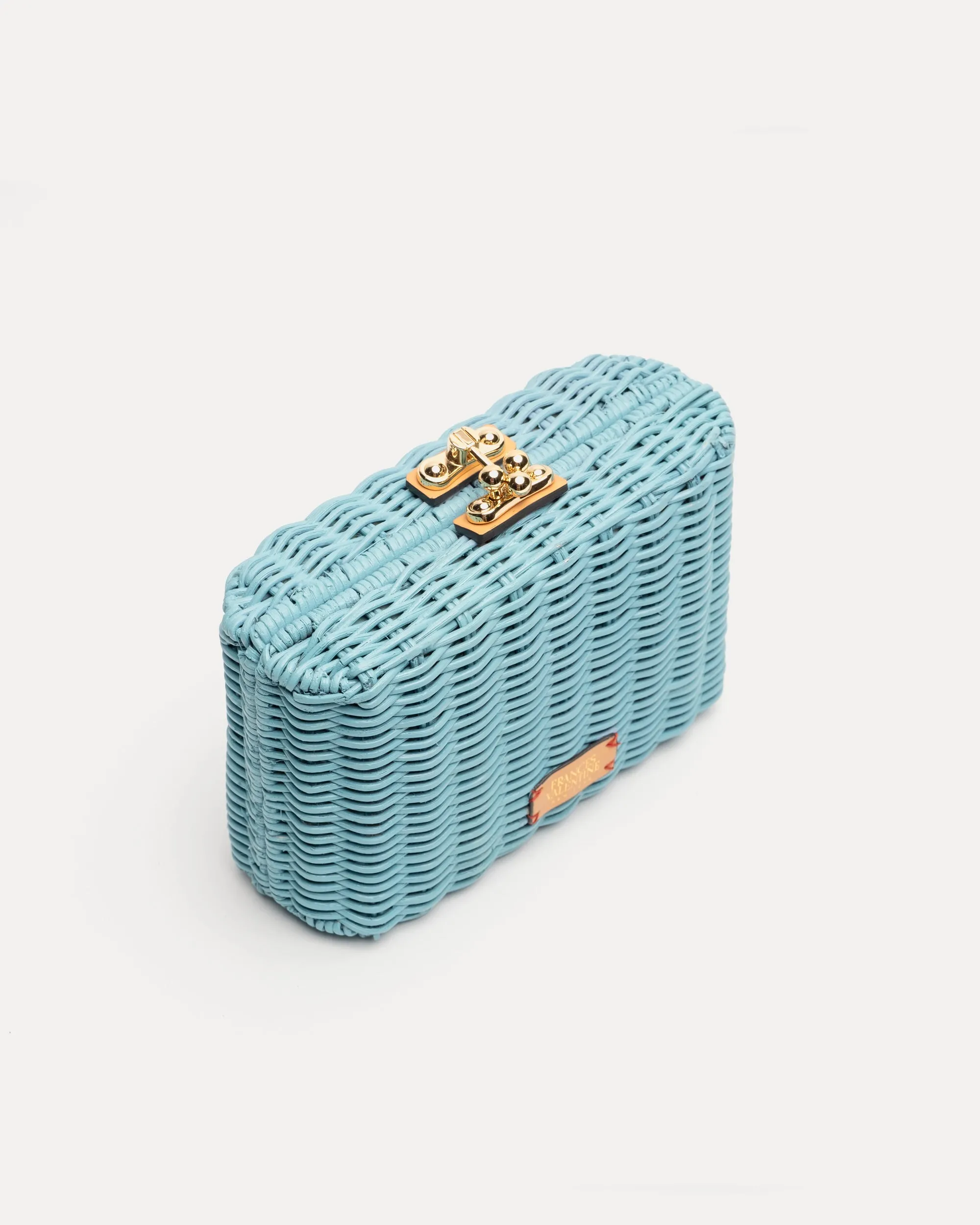 Paige Wicker Clutch - Light Blue