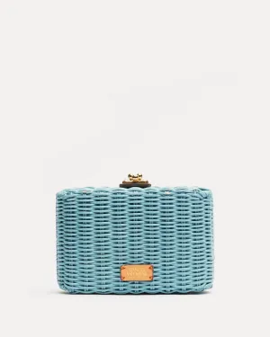 Paige Wicker Clutch - Light Blue