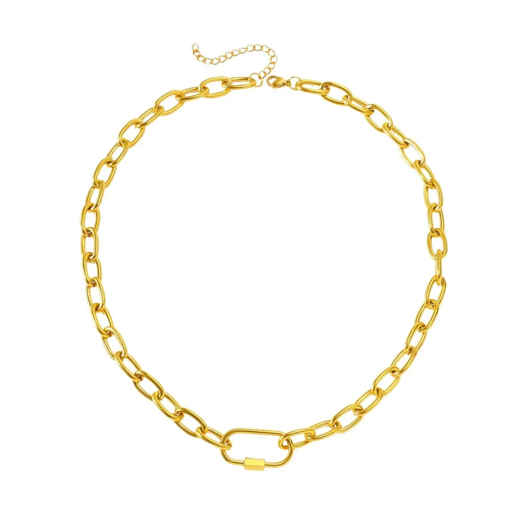 Paper Clip Chain Bracelet - Gold