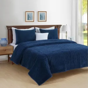 Park Avenue Charlotte Cotton Velvet Quilted Comforter Set