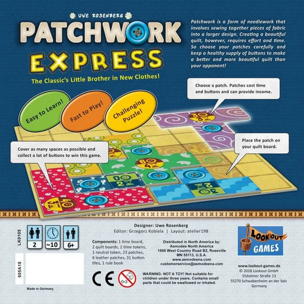 Patchwork Express joc de societate în limba engleză