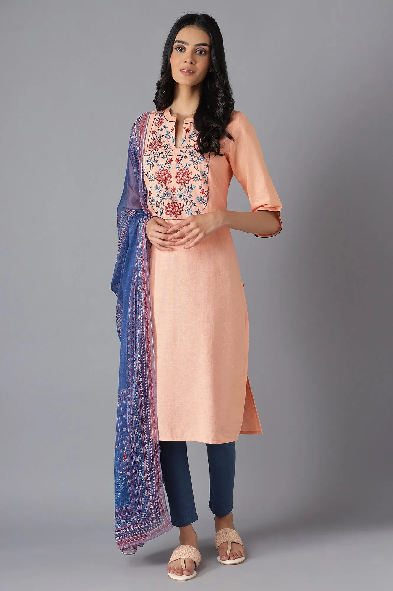 Peach Modern Ethnic kurta