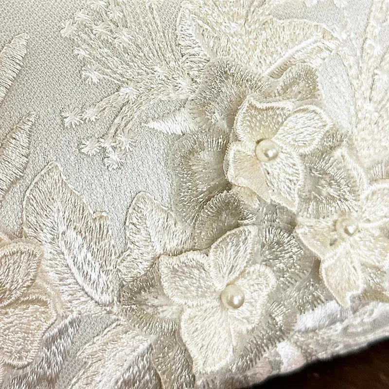 Pearl Chain Handbags Female White Embroidered Cheongsam Dress Clutch Purse Luxury Evening Bags Over Shoulder Party Wedding Prom