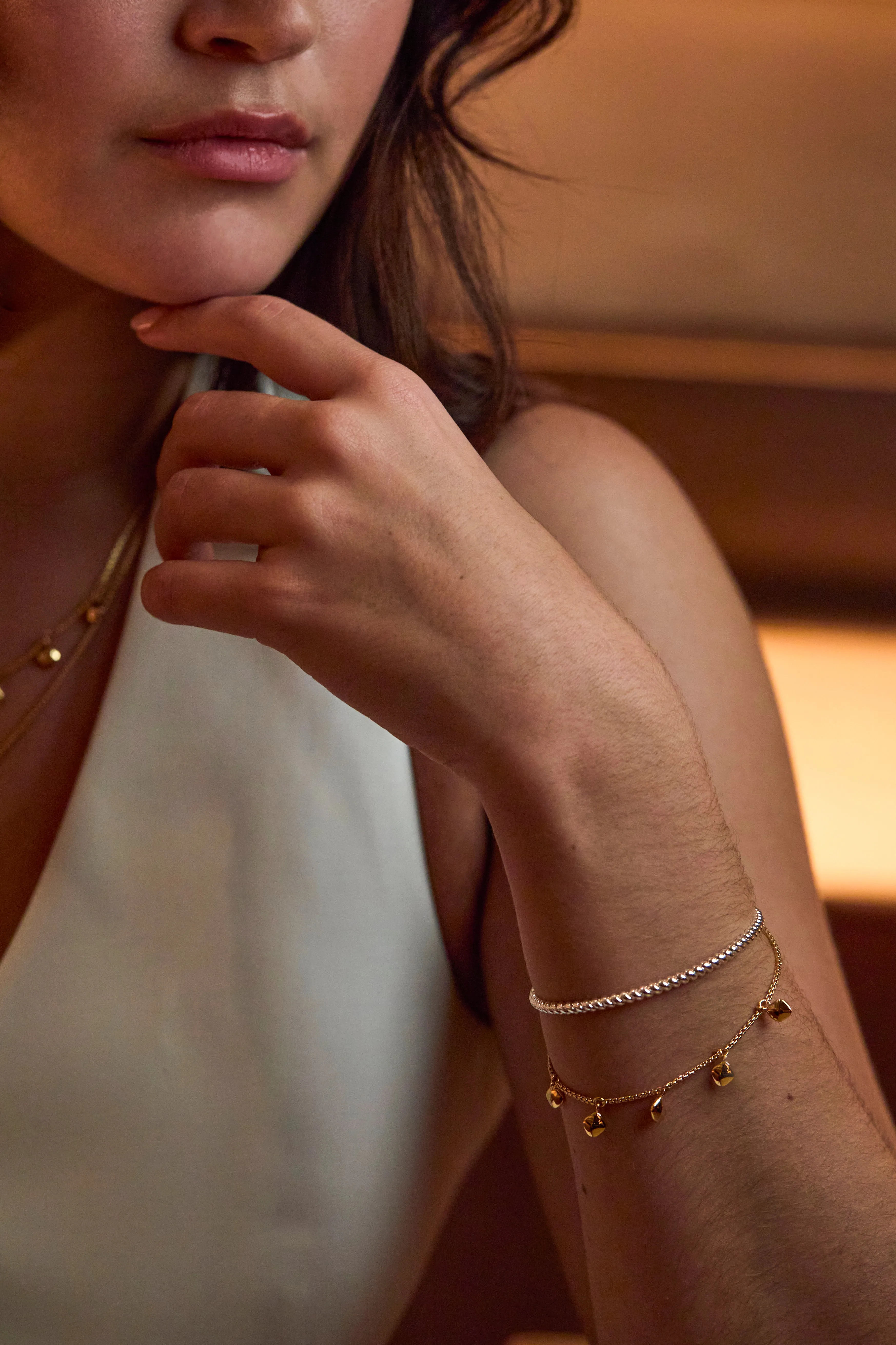 Pebble Double Chain Bracelet