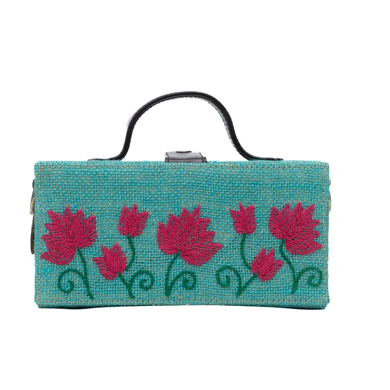Pichwai Hand Embroidered Clutch Bag (jute bag)
