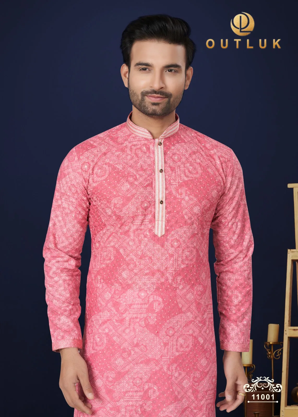 Pink Rose Fusion Kurta Set