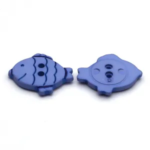 Plastic Button Blue