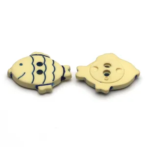 Plastic Button Natural White