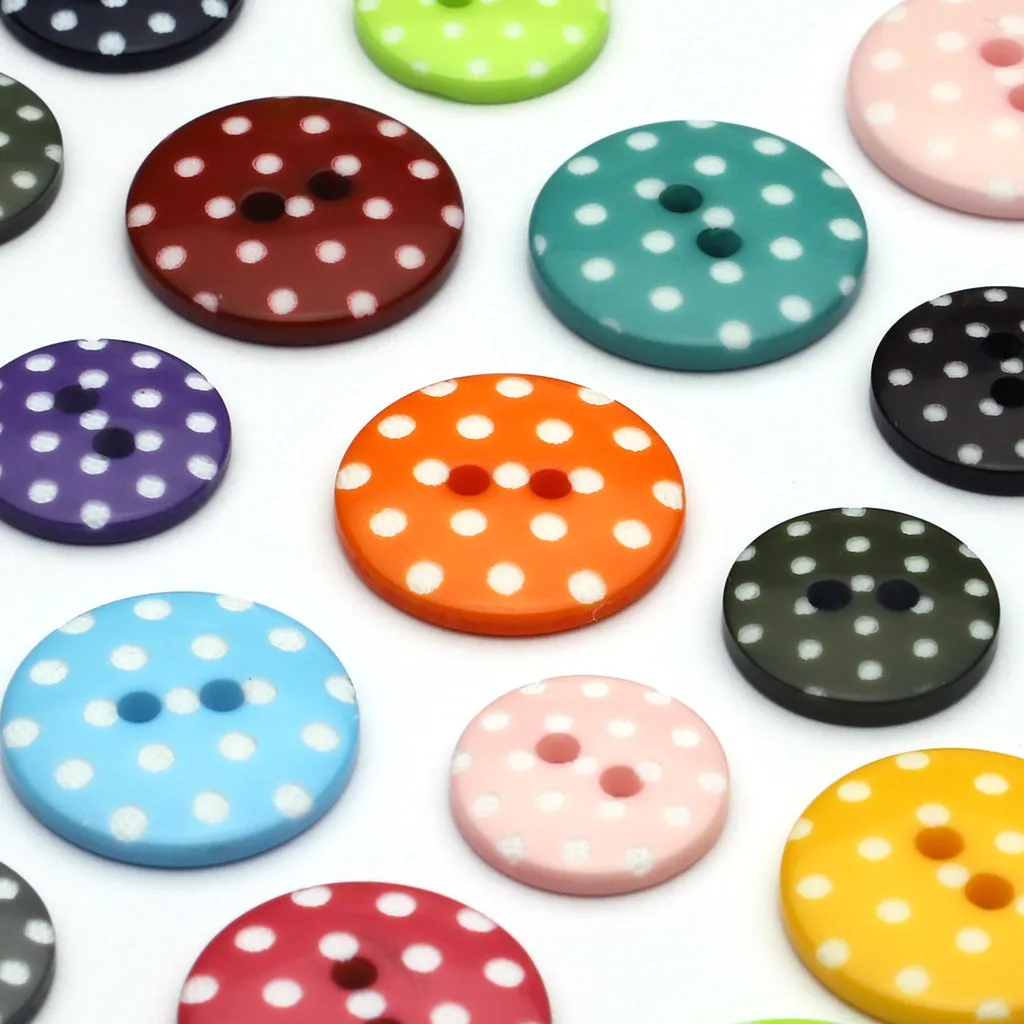 Plastic Button Navy & White