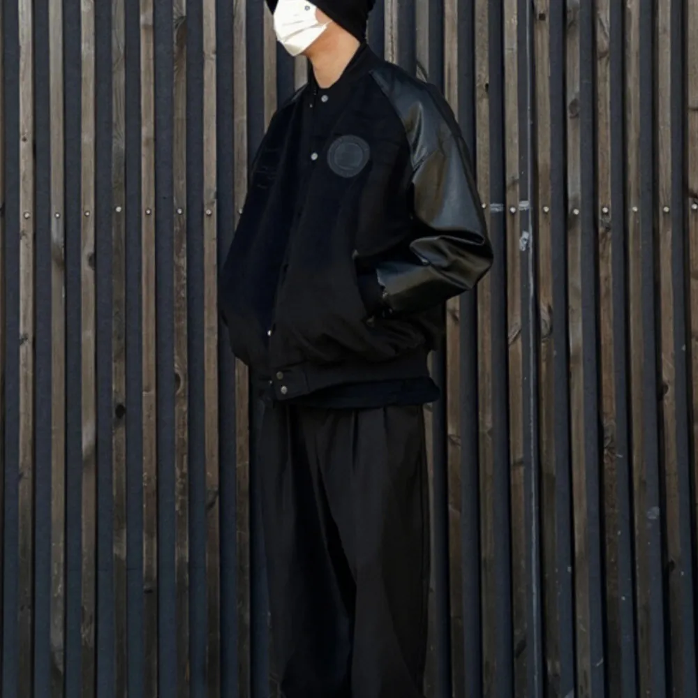 Plus Size Loose Baseball Jacket