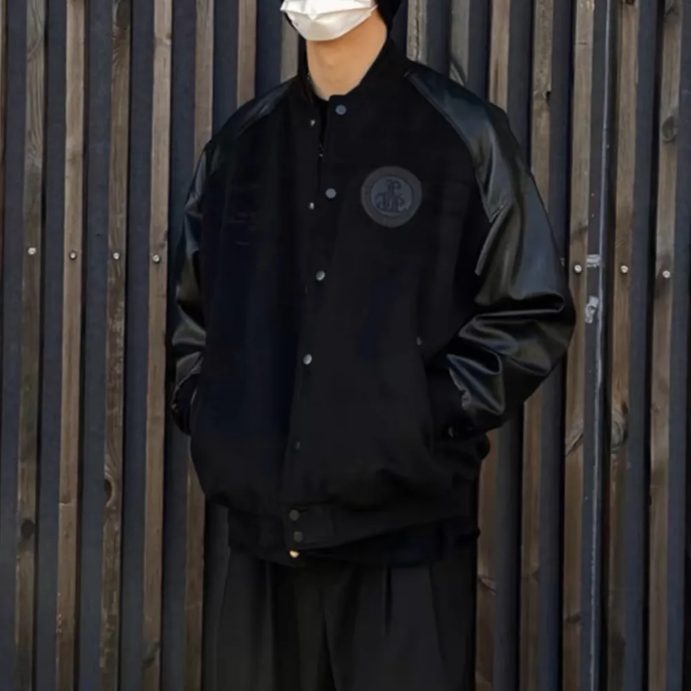 Plus Size Loose Baseball Jacket