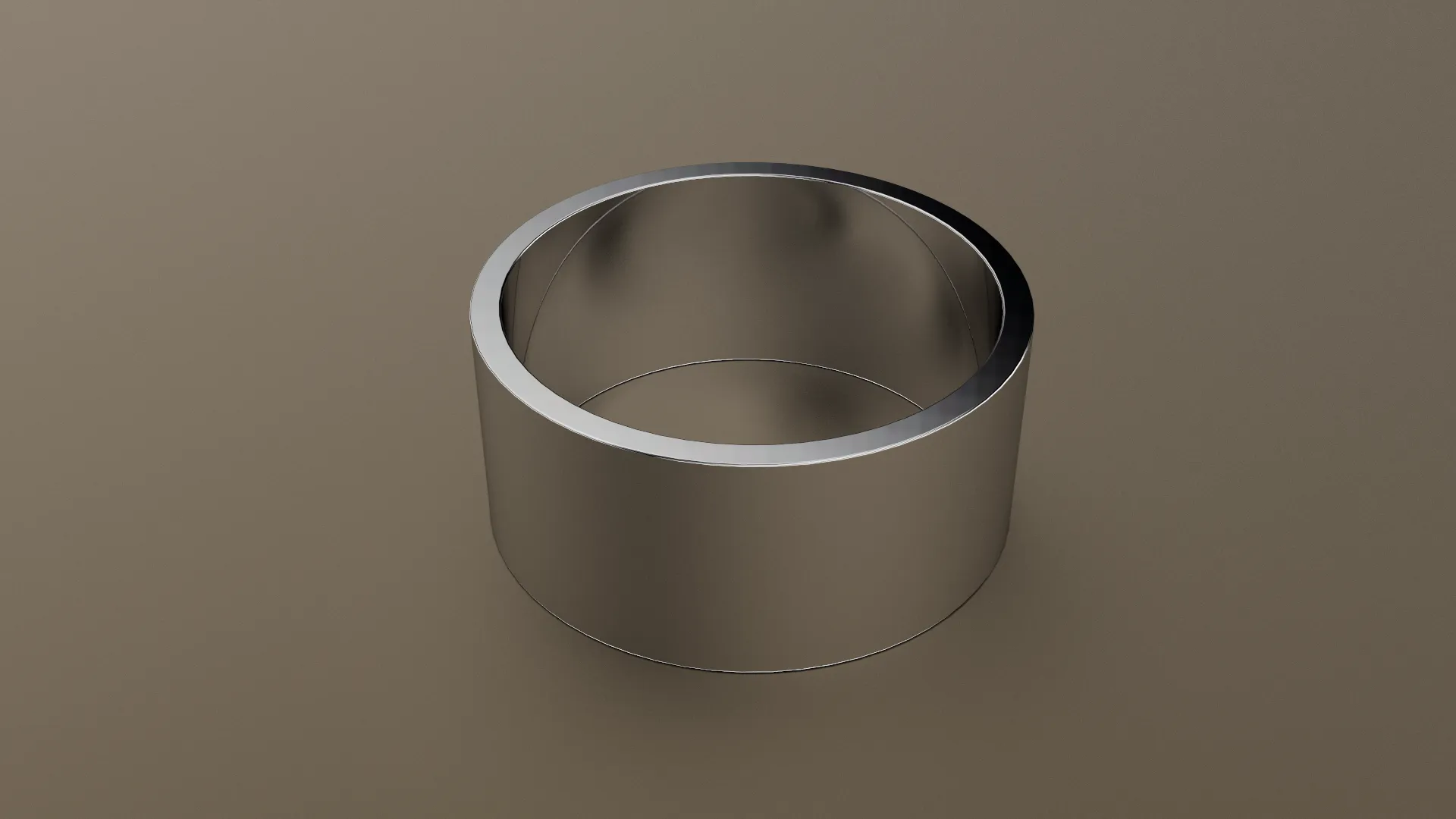 Polished White Gold 10mm Flat Wedding Band