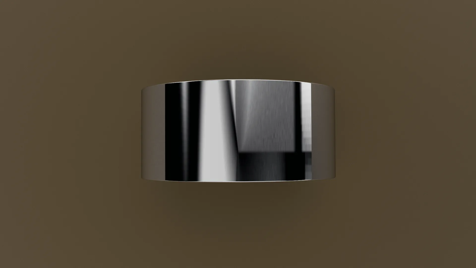 Polished White Gold 10mm Flat Wedding Band